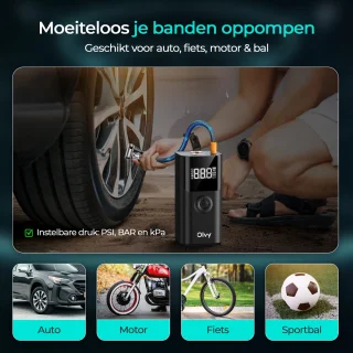 Olvy 12V Jumpstarter 1500A met Compressor en Accessoires