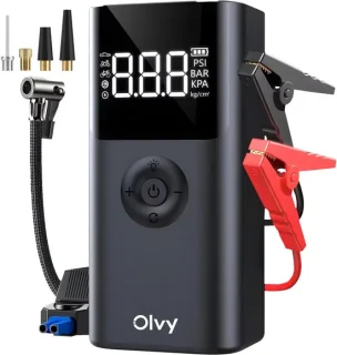 Olvy 12V Jumpstarter 1500A met Compressor en Accessoires