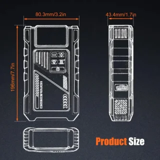 PolkaHome® Jumpstarter 12000mAh 12V voor Auto, Camper en Motor
