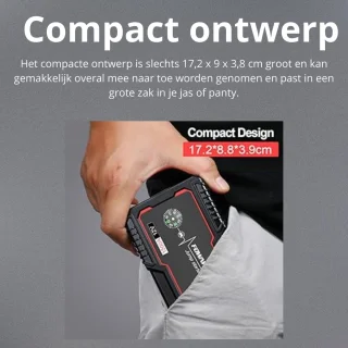 Professionele Accustarter Auto 1500A 18000mAh Zwart/Rood