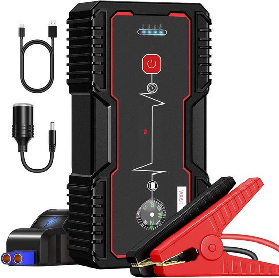 Professionele Accustarter Auto 1500A 18000mAh Zwart/Rood review