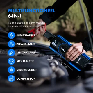 Quipted Q3 12V Jumpstarter 2500A 20000mAh met Compressor