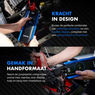Quipted Q3 12V Jumpstarter 2500A 20000mAh met Compressor