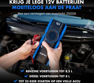 Quipted Q3 12V Jumpstarter 2500A 20000mAh met Compressor