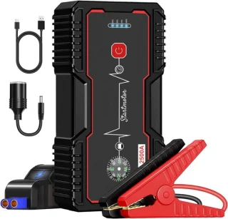QUOVO Krachtige jumpstarter 18000mAh 1500A, zwart/rood