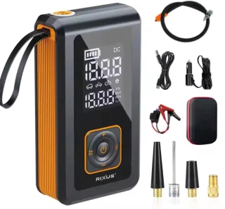 Rixus Jumpstarter 4-in-1 Draagbare Luchtcompressor Zwart