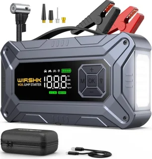 SnelShoppen - Booster Auto Starter met Compressor, 8000 A, 160 PSI, 27000 mAh