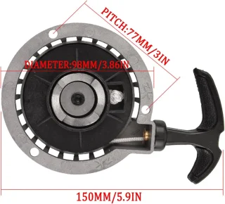 SnelShoppen - Trekstarter aluminium voor benzinemotoren, 2 stuks mini alloy voor ATV 49CC pocketbike dirtbike quad