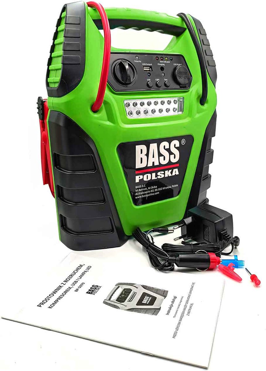 De Starter set met compressor USB-lader LED-lamp in één oogopslag