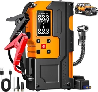 Starthulp powerbank 26800 mAh met luchtcompressor