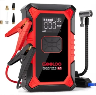 Starthulp-powerbank met compressor