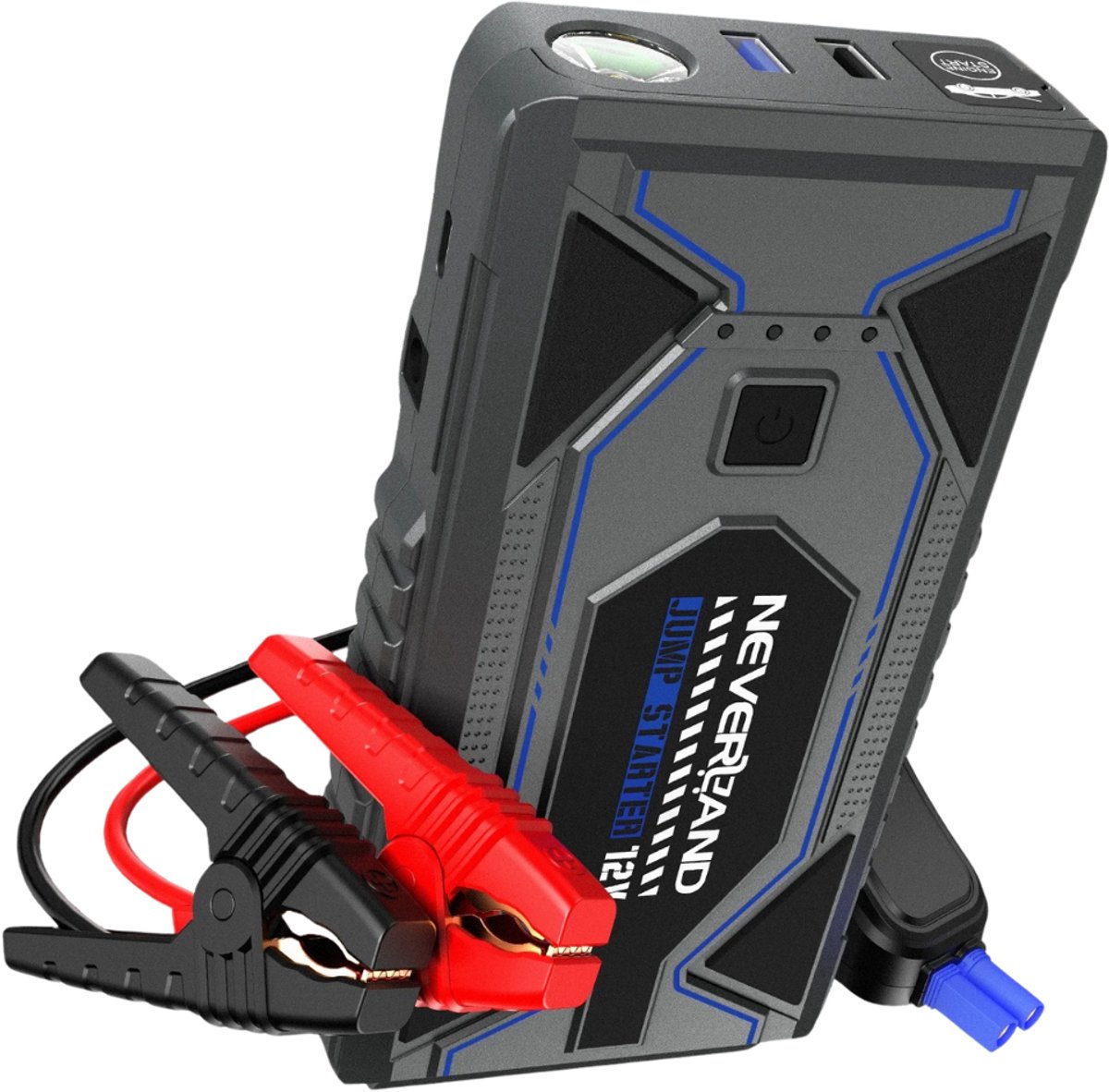 De Startkabels Draagbare Jumpstarter 20000mAh 12V met Luchtcompressor in één oogopslag