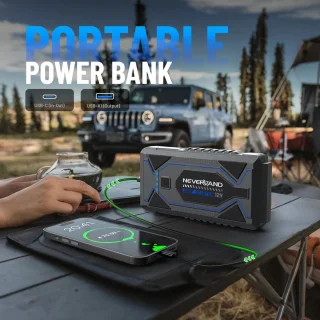 Startkabels Draagbare Jumpstarter 20000mAh 12V met Luchtcompressor