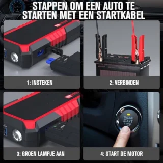 Startkabels Met Accu Jumpstarter Auto Starthulp
