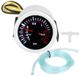 Store_8 - Turbo Ladedrukmeter 2 inch Zilver/Zwart
