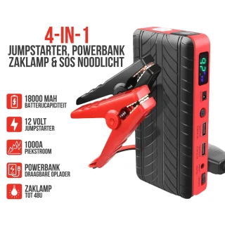 Strex 12V Jumpstarter 1000A 18000mAh 4-in-1