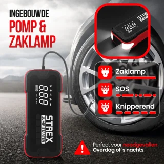 Strex 12V Jumpstarter 4000A 24000mAh Met Compressor