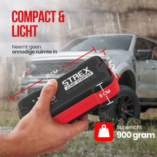 Strex 12V Jumpstarter 4000A 24000mAh Met Compressor