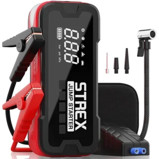 Strex 12V Jumpstarter 4000A 24000mAh Met Compressor