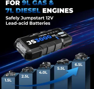 Topdon JS3000 Jumpstarter 3000A 12V Powerbank 30000mAh Zwart