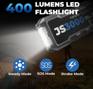 Topdon JS3000 Jumpstarter 3000A 12V Powerbank 30000mAh Zwart