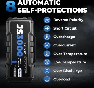 Topdon JS3000 Jumpstarter 3000A 12V Powerbank 30000mAh Zwart