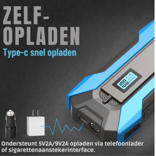 Truskore Jumpstarter 12V 800A 10000mAh Blauw/Zwart