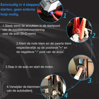 Truskore Jumpstarter 12V 800A 10000mAh Blauw/Zwart