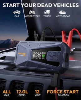 Universele autostarthulp met compressor en ledzaklamp