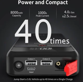 Utrai 12V Jump Starter 10000mAh 1000A 4-in-1