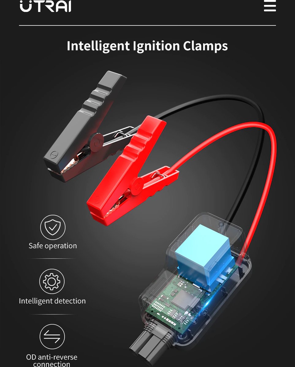 Utrai 12V Jump Starter 10000mAh 1000A 4-in-1