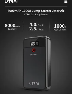 Utrai 12V Jump Starter 10000mAh 1000A 4-in-1