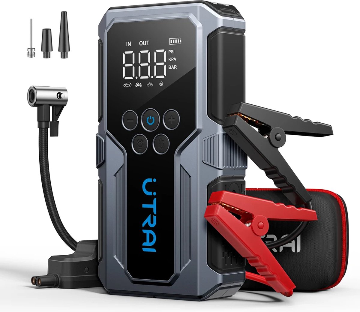 De Utrai 1500a Auto Jump Starter Power Bank Draagbare Auto Starter in één oogopslag