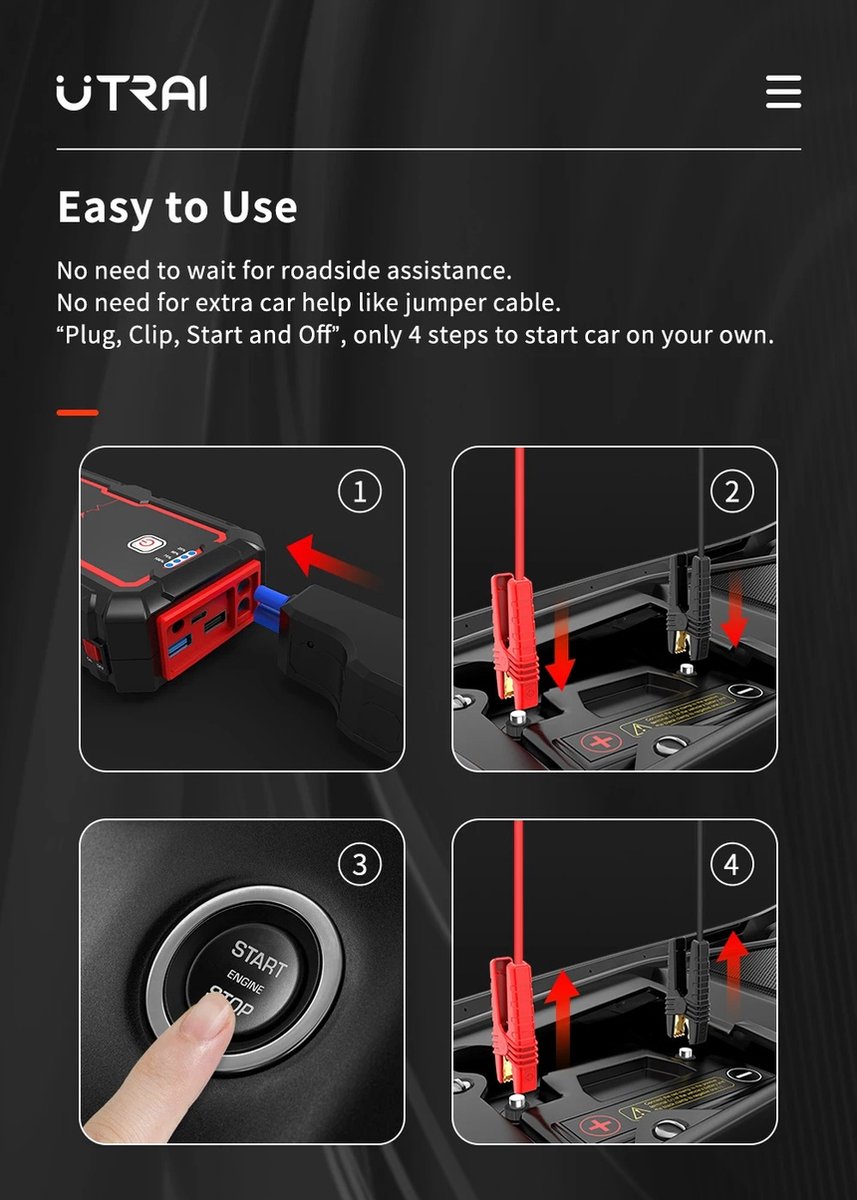 Utrai Auto Acculader 2000A Jumpstarter 8-in-1