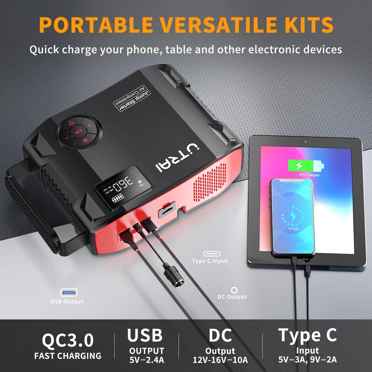 Wat vinden we goed aan de Utrai JS-5 4-in-1 Jumpstarter en Powerbank 12V 2000A Zwart