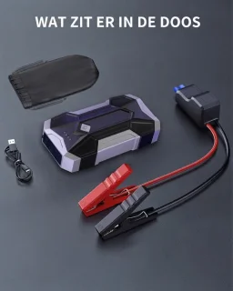 VALI® jumpstarter type-c draagbare accu - zwart/grijs