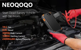 VFLY Jump Starter 12V 3000A 4-in-1 Zwart/Rood