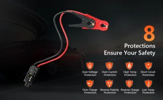 VFLY Jump Starter 12V 3000A 4-in-1 Zwart/Rood