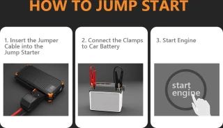 VFLY Jump Starter 12V 3000A 4-in-1 Zwart/Rood