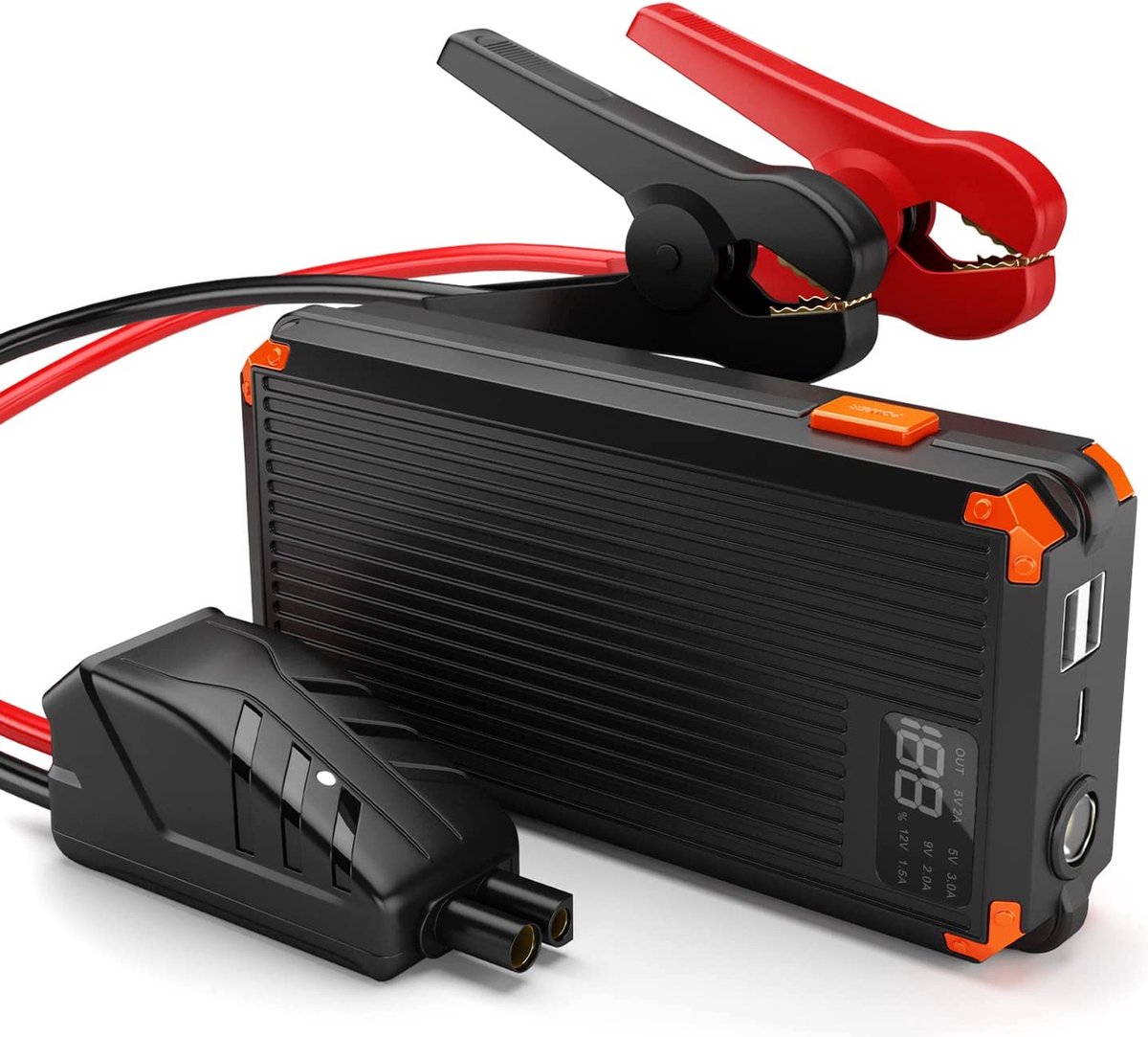 Wat vinden we goed aan de VFLY Jump Starter 12V 3000A 4-in-1 Zwart/Rood