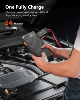 VFLY Jump Starter 12V 3000A 4-in-1 Zwart/Rood