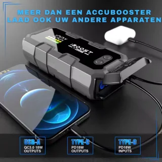 Vonkel Accu Booster Jumpstarter 2000A 12V 3-in-1