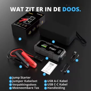 Vonkel Accu Booster Jumpstarter 2000A 12V 3-in-1