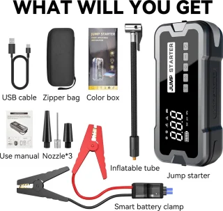 Woegel A2 12V Jumpstarter 24000mAh 4000A Zwart-grijs