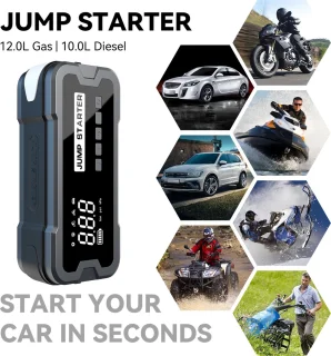 Woegel A2 12V Jumpstarter 24000mAh 4000A Zwart-grijs