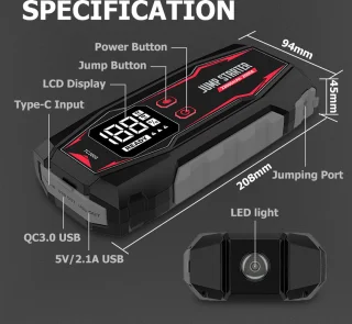 Woegel A3 12V Jumpstarter 22000mAh 2000A