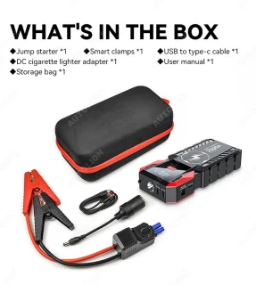 Woegel Jumpstarter 12V 23800mAh 2500A 7in1 inclusief opbergcase