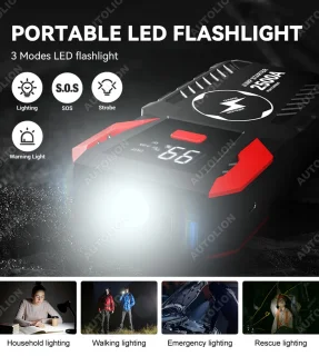 Woegel Jumpstarter 12V 23800mAh 2500A 7in1 inclusief opbergcase