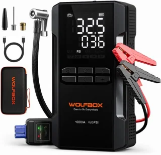 WOLFBOX 12V jumpstarter met compressor - 4000A