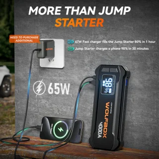 WOLFBOX Jumpstarter 12V Starthulp voor Auto